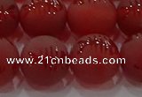 CAG8909 15.5 inches 10mm round matte red agate beads wholesale