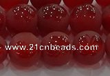 CAG8914 15.5 inches 8mm round matte red agate beads wholesale