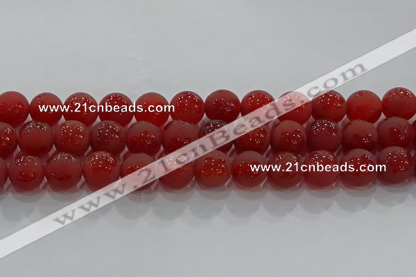 CAG8915 15.5 inches 10mm round matte red agate beads wholesale