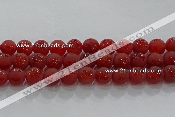 CAG8916 15.5 inches 12mm round matte red agate beads wholesale