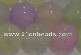 CAG8934 15.5 inches 12mm round matte colorful agate beads wholesale