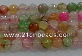 CAG8938 15.5 inches 4mm faceted round fire crackle agate beads