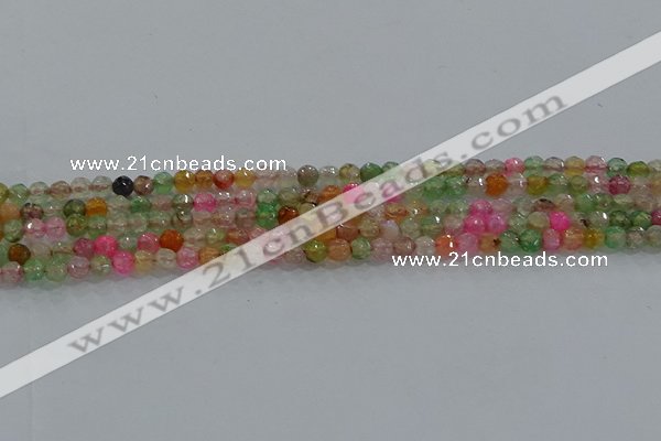 CAG8938 15.5 inches 4mm faceted round fire crackle agate beads