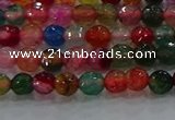 CAG8940 15.5 inches 4mm faceted round fire crackle agate beads