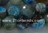 CAG8944 15.5 inches 8mm faceted round fire crackle agate beads