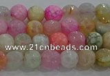 CAG8948 15.5 inches 6mm faceted round fire crackle agate beads