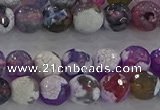 CAG8955 15.5 inches 6mm faceted round fire crackle agate beads