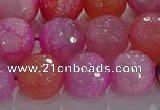 CAG8966 15.5 inches 12mm faceted round fire crackle agate beads