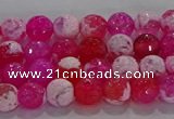 CAG8970 15.5 inches 4mm faceted round fire crackle agate beads