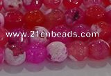 CAG8971 15.5 inches 6mm faceted round fire crackle agate beads