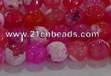 CAG8971 15.5 inches 6mm faceted round fire crackle agate beads