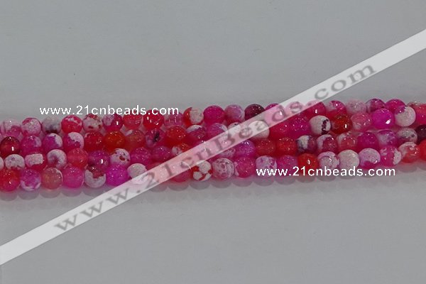 CAG8971 15.5 inches 6mm faceted round fire crackle agate beads