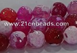 CAG8973 15.5 inches 10mm faceted round fire crackle agate beads