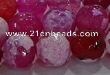 CAG8976 15.5 inches 16mm faceted round fire crackle agate beads