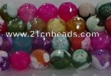 CAG8987 15.5 inches 6mm faceted round fire crackle agate beads