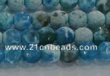 CAG9000 15.5 inches 6mm faceted round fire crackle agate beads