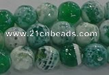 CAG9008 15.5 inches 8mm faceted round fire crackle agate beads