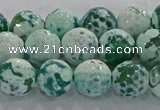 CAG9009 15.5 inches 10mm faceted round fire crackle agate beads