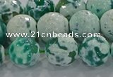 CAG9011 15.5 inches 14mm faceted round fire crackle agate beads