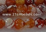 CAG9016 15.5 inches 10mm faceted round fire crackle agate beads