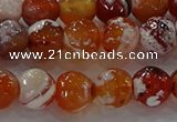 CAG9016 15.5 inches 10mm faceted round fire crackle agate beads