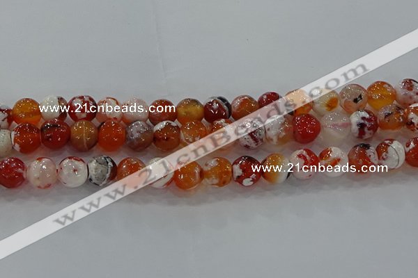 CAG9016 15.5 inches 10mm faceted round fire crackle agate beads