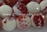 CAG9019 15.5 inches 16mm faceted round fire crackle agate beads