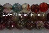 CAG9021 15.5 inches 6mm faceted round fire crackle agate beads