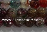 CAG9022 15.5 inches 8mm faceted round fire crackle agate beads