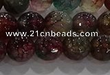 CAG9023 15.5 inches 10mm faceted round fire crackle agate beads