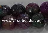 CAG9024 15.5 inches 12mm faceted round fire crackle agate beads