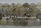 CAG9035 15.5 inches 6mm faceted round dragon veins agate beads