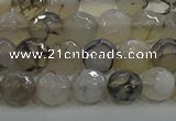 CAG9036 15.5 inches 8mm faceted round dragon veins agate beads