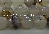 CAG9037 15.5 inches 10mm faceted round dragon veins agate beads