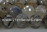 CAG9038 15.5 inches 12mm faceted round dragon veins agate beads