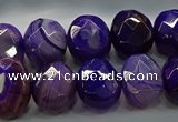 CAG9043 15.5 inches 12*16mm faceted oval line agate beads