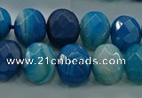 CAG9045 15.5 inches 12*16mm faceted oval line agate beads