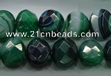 CAG9046 15.5 inches 12*16mm faceted oval line agate beads