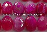 CAG9050 15.5 inches 13*18mm faceted oval line agate beads