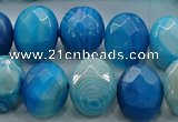 CAG9051 15.5 inches 13*18mm faceted oval line agate beads