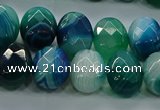 CAG9052 15.5 inches 13*18mm faceted oval line agate beads