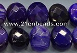 CAG9055 15.5 inches 15*20mm faceted oval line agate beads