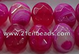 CAG9056 15.5 inches 15*20mm faceted oval line agate beads