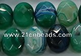 CAG9058 15.5 inches 15*20mm faceted oval line agate beads