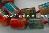 CAG9061 15.5 inches 8*12mm - 15*20mm tube dragon veins agate beads
