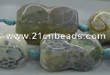 CAG9067 15.5 inches 16*30mm peanut-shaped fire crackle agate beads