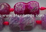 CAG9069 15.5 inches 16*30mm peanut-shaped fire crackle agate beads