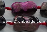 CAG9071 15.5 inches 16*30mm peanut-shaped fire crackle agate beads