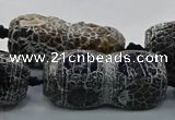 CAG9072 15.5 inches 16*40mm peanut-shaped fire crackle agate beads