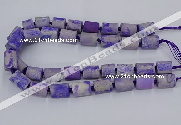 CAG9076 15.5 inches 15*17mm - 15*20mm tube dragon veins agate beads